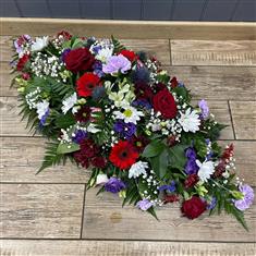 Coffin Spray red white &amp; purple